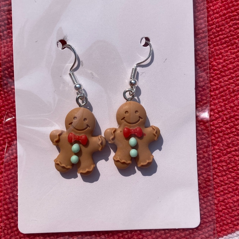 Gingerbread Man earrings.